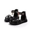 Sandali da bambina per bambini Scarpe estive Moda Perla Principessa Roma Sandali Tacco piatto Suola morbida Scarpe da bambina per bambini Avvolgimento alla caviglia EU 21-36 210713