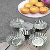 Egg Tart tool Mould Nonstick Ripple Aluminum Alloy Flower Shape Reusable Cupcake and Muffin Mold Baking Cup Tartlets Pans