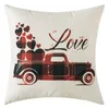 Cuscino/Cuscino Decorativo Cuscino per Cassa di San Valentino Cuscino per Divano in Lino di Cotone 18 X Pollici Fodera per Tiro Cuore Rosso Amore Decorazioni per la casa J60