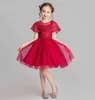 Kwiat Dziewczyna Dress Fluffy Tulle Wysoka Niska Balowa Suknia Dla Wesele Princess Children Odzież 2-12y E20260 210610