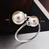 Wedding Rings Top Quality Fashion Adjustable Free Pearl Cuff Silver Plated Thin Circle Knuckle Ring For Women