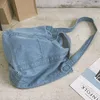 Abendtaschen 2 Stück Denim Slouch Bag Casual Jean Stoff Handtasche Freizeit Koreanischer Stil Mode Japanischer Messenger Top-Griff - Sky Bl246L