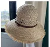 Fashion Straw Bucket Hat Sun Cap för kvinnor Designer Fisherman Caps With Belt Beanie Casquettes Fishing Hinks Hats Patchwork High3145