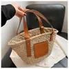 Schoudertassen Weave Grote Tas 2021 Zomer Hoogwaardige Stro Dames Designer Handtas Hoge Capaciteit Messenger Beach