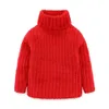 Mudkingdom Girls Sweaters Autumn Winter Long Sleeve Solid Fashion Turtleneck Kids Sweater for Cable Knit Warm Clothes 210615