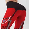 Sexy Serce Drukuj legginsy Damskie Czerwone Czarne Patchworki Spodnie Sportowe Moda Drukowane Kobiety Fitness 211204