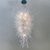 Luxe ontwerp hand geblazen glas kroonluchters lamp witte kleur kunst led moderne kroonluchter hanger verlichting aangepast voor home decor