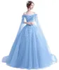 Princesa Céu azul Bateu Ball Vestido Quinceanera Vestidos Apliques Lace Up Doce 16 Debutante Prom Festa Dress Feito Personalizado 36