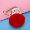 Big Red Babbo Natale Fluffy Portachiavi Regali per feste Faux Pelliccia di coniglio Palla Pom Portachiavi Borsa donna Portachiavi CCB9288