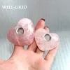 Natutal Rose Quartz Crystal Pipe Pink Crystal 흡연 심장 모양의 줄무늬 사랑 치유 보석 심장 담배 파이프 선물 C05601473