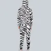 UJWI 패션 남성 / 여성 2 조각 Tracksuit 세트 Harajuku 3D 블랙 Zebra 유니섹스 후드 스포츠웨어 바지 정장 피트니스 옷 201210