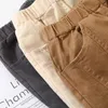 Spring Autumn Arrival 2 3 4-10 Years Children Clothing Solid Color Pocket Long Loose Trousers Pants For Kids Baby Boys 210701