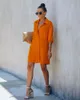 Casual Dresses OcStrade Falcon Button Down Wrap Shirt Dress - Orange