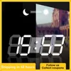デジタル壁時計3D LED表示アラーム時計キッチンオフィステーブルデスクトップウォッチモダンデザイン24または12時間ミュート220115