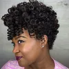 Short Curly Crochets Hair Toni Curl Jump Wand Crochet Braids human hairs ponytail afro puff For Black Women 6MM Natural dyeable drawstring pony tail extension 14inch