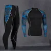 Thermounterwäsche Herren Lange Unterwäsche Kompressionskleidung Fitnessshirt Männer Laufshirt Trainingshose Thermounterwäsche 210910