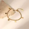 Chaîne à maillons 14K Plaqué Or Cubain Étoile Charmes Collier Ras Du Cou En Acier Inoxydable Simple Étoiles Bracelet Pour Femmes Bijoux G Kent22