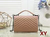 YQ designer handbags square fat chain bag real leather women's bag large-capacity Shoulder Bags High Quality Quilted Messenger Wallet V