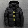 Herenjas Jas Winter Warm Casual Herfst Opstaande Kraag Puffer Dikke Hoed Witte Eend Parka Mannelijke WinterDown-jas voor heren met capuchon 211023