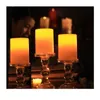 4pcs / lot 3x4 Pouces Pilier En Plastique Sans Flamme Led Bougie Lumière Avec Minuterie Bougies À Piles Acc qylSfc