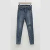 Stretchy hoge taille jeans vrouw skinny potlood jeans gescheurd gat elastische denim broek plus size dames kleding 10396 210527