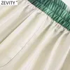 Zevity Women Vintage Color Match Tie Dyed Print Casual Straight Pants Femme Chic Elastic Waist Pocket Summer Long Trousers P1136 211124