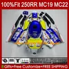 Aireler Honda CBR 250cc MC19 için Enjeksiyon Kalıp MC19 88-89 CBR 250RRO 250 RR CC 250R 1988-1989 112HC.90 CBR250RR 88 89 CBR250 RR CC 1988 1989 OEM Tam Bodys Kiti Sarı Parlak