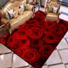 3D Rose Flower Carpet Rug Multicolor Pink Red Wedding Area Rugs Anti-Slip Living Room Carpets Large Girls Room Mat Home 210317