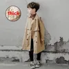 Jackets Boy Girl Trench Coat High Quality Long Teenagers Outerwear Winter Fall Turn-down Collar Casual Handsome Boys Cotton Clothes