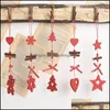 Christmas Festive Party Supplies & Gardenchristmas Decorations 20#Wooden Star Shape Ornament Tree String Pendant Creative Carving Year Home