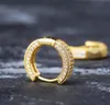 Gold Plated Copper Zircon Hoop Earrings Men Women Hip Hop Jewelry Iced Out Stud Earings Bling Diamond Earring For Gift 981