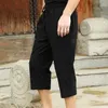 Linen Short Men 3/4 Length Knee Cotton Large Size 5xl High Waist Plus 6XL Bermuda Shorts Male Long Men's Summer Breeches 210714