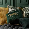 Capa de Almofada DunxDeco Capa Decorativa Caso Vintage Velvet Coleção Animal Golden Leopard Bordado Sofá Coussin 210315