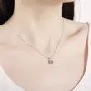 Белый 6 мм / 8 мм Лаборатория Diamond Solitaire Подвески Ожерелье 925 Стерлинговое Серебро Choker Ожерелья Женщины Мода Ювелирные Изделия XN117