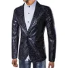 Męskie garnitury Blazers Wedding Blazer for Men Leopard Print Stage Kurtka Slim Fit Casual Płaszcz Czarny White2505