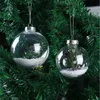 8cm Hanging Clear Plastic Christmas Ball Transparent Hollow Sphere Balls Indoor Fireplace Pendant