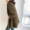 Kvinnor Blazer Spring Vintage Brown Basic Notched Collar Solid Loose Suit Jackor Feminine Outwear Mujer Chaqueta Casaco 210608