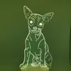 LEDナイトライト3Dアクリル装飾幻想Chihuahua Nightlight Children Kid Pet Dog Table Lamp Weddingparty Gifts5332829