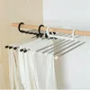 Hangers Racks 1pc Fashion 5 In 1 Pant Rack planken roestvrijstalen kleding multifunctionele garderobe magische hanger