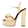 Sandals Original Intention Stylish Women Platform Ankle Strap High Heels Gold Silver Patent Leather Shoes Woman Size 46