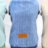 3-färgad hundtröja valpkläder i mjuk fleece Hundskjorta Vinterkläder Tröja för små husdjur Hundar Katter Chihuahua Teddy Pup Yorkshire Blue A65