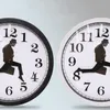 Okrągły Kształt Brytyjski Ministerstwo Silly Walk Clock Comedian Home Decor Nowość Watch Funny Walking Ciche Mute Zegary