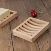 Natürliche Bambus Holz Seifenschale Holz Seifenschale Halter Lagerung Seife Rack Platte Box Container für Bad Dusche Badezimmer DH8888