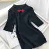 Oceanlove вязаная футболка женщины сплошной китайский стиль старинные моды ROPA Mujer летние топы TEE элегантная футболка 17006 210304