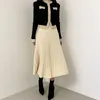Sonbahar Kış Kadın Lady Takım Elbise Tatlı Örme Hırka Kazak Elbise Kalın Kadın Setleri Giyim Iki Parçalı Kıyafetler 210603