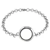 Braccialetto 1pc 25mm Bracciale per donna Charms galleggianti Medaglione in vetro rotondo Memoria vivente Femme Regalo gioielli in acciaio inossidabile