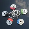 Cute Metal Auto Parts Disc Brake Keychain For Men Gift Trinkets Hub Calipers Key Ring For Car Pendant Key Chain