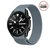 Inga luckor Armband för Samsung Galaxy Watch 4 Classic 46mm 42mm / Klocka 4 44mm 40mm Band Magnetisk Loop Metal Strap Curved End Y1126