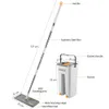Magic Mop med hink Easy Cleaning Hushållsautomatisk Spinngolv Mopwooden Mircrofiber Pads Home Supplies 210805