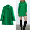 wool coats woman green